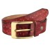 Mens Genuine Leather with golden Pin buckle Belts- Maroon